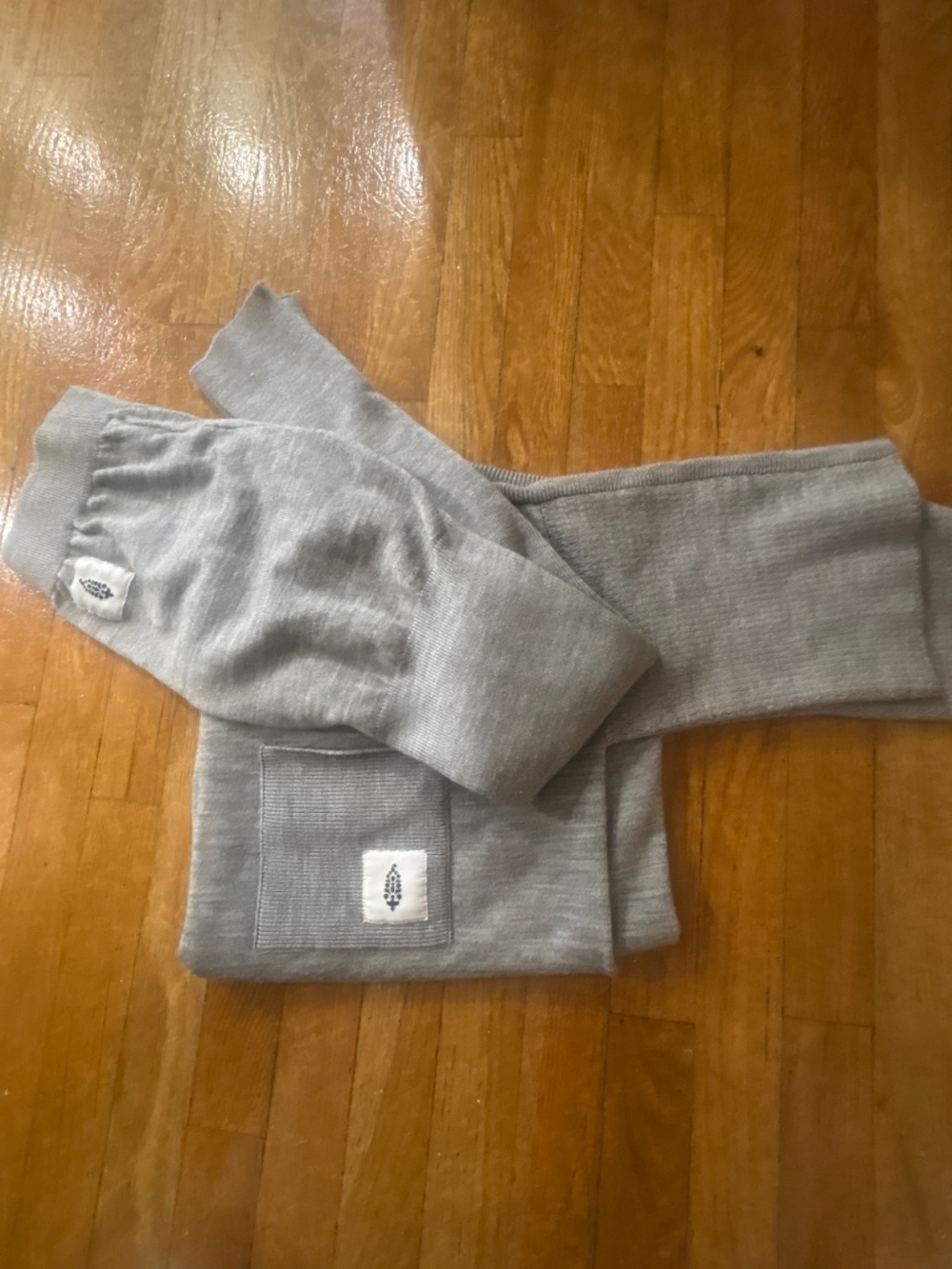 Free People Gray Short Sleeve Sweatshirt & Sweatpants Set - Picture 2 of 4